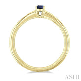 5x3 MM Oval Shape Sapphire Precious Solitaire Ring in 14K Yellow Gold